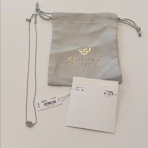 Kendra Scott Chelsea Necklace Grey Cat Eye Silver